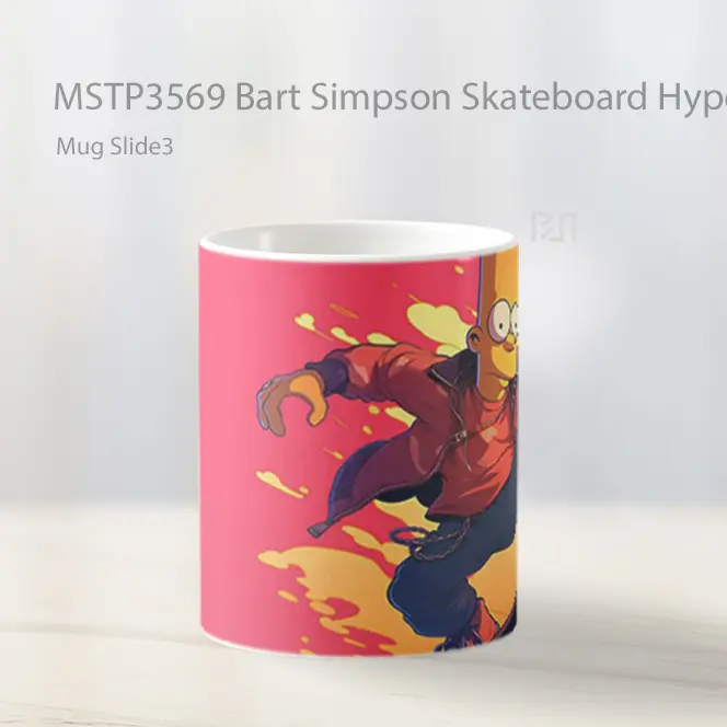 Bart Simpson Skateboard Hype Art Mug Gelas Keramik MSTP3569 - All-side / Desain