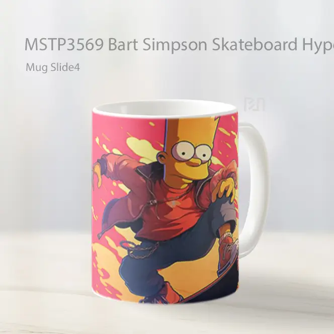 Bart Simpson Skateboard Hype Art Mug Gelas Keramik MSTP3569