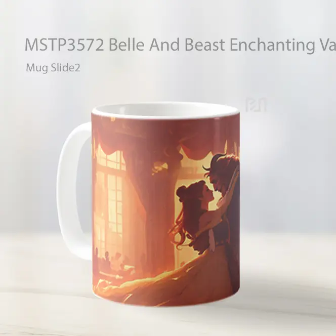 Belle And Beast Enchanting Valentines Mug Gelas Keramik MSTP3572 - All-side / Desain