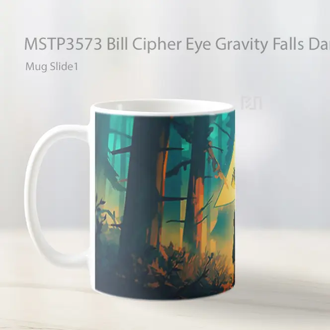 Bill Cipher Eye Gravity Falls Dark Forest Mug Gelas Keramik MSTP3573 - All-side / Desain