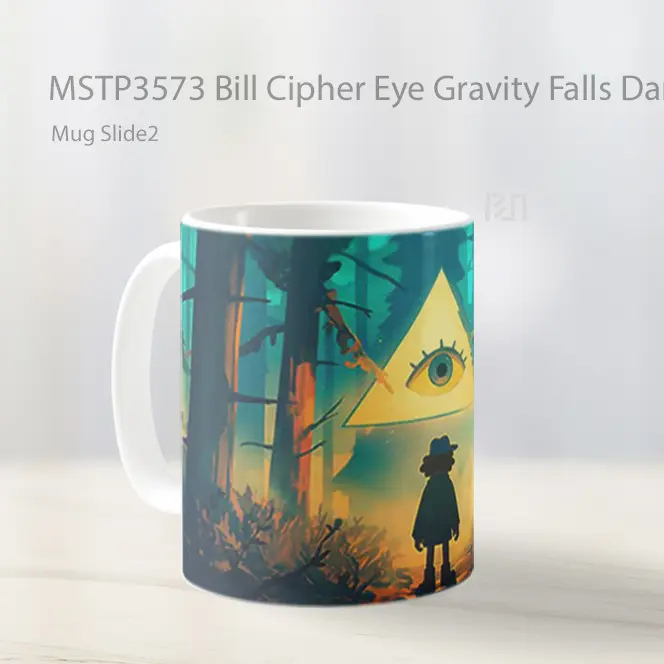 Bill Cipher Eye Gravity Falls Dark Forest Mug Gelas Keramik MSTP3573 - All-side / Desain