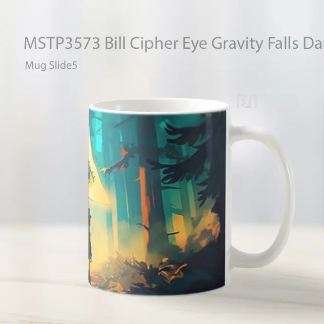 Bill Cipher Eye Gravity Falls Dark Forest Mug Gelas Keramik MSTP3573 - All-side / Desain