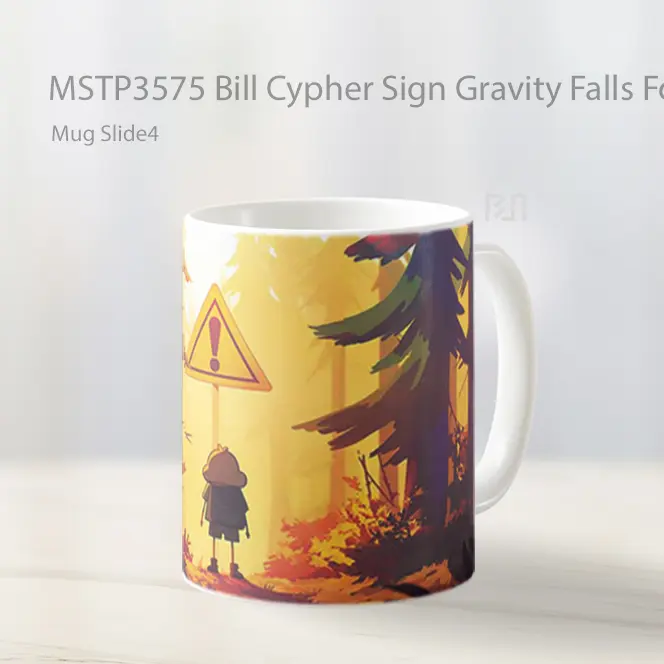 Bill Cypher Sign Gravity Falls Forest Mug Gelas Keramik MSTP3575