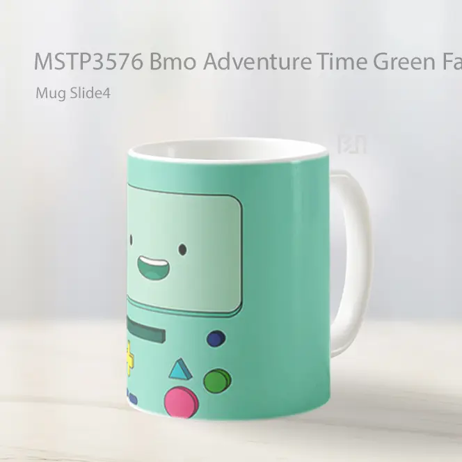Bmo Adventure Time Green Face Mug Gelas Keramik MSTP3576