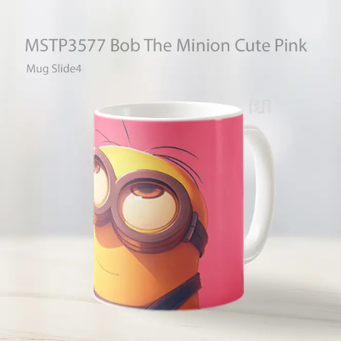 Bob The Minion Cute Pink Mug Gelas Keramik MSTP3577