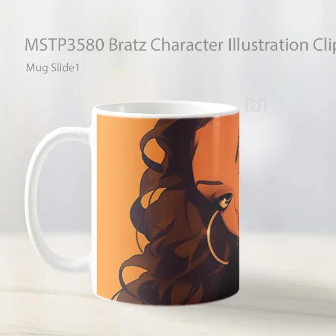 Bratz Character Illustration Clipart Mug Gelas Keramik MSTP3580 - All-side / Desain