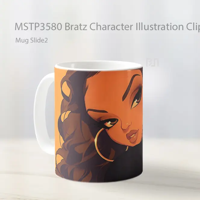 Bratz Character Illustration Clipart Mug Gelas Keramik MSTP3580 - All-side / Desain
