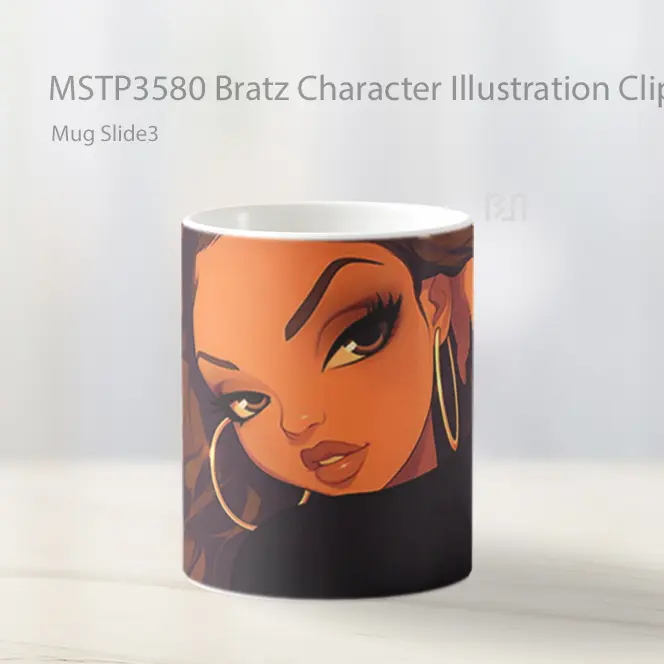 Bratz Character Illustration Clipart Mug Gelas Keramik MSTP3580 - All-side / Desain