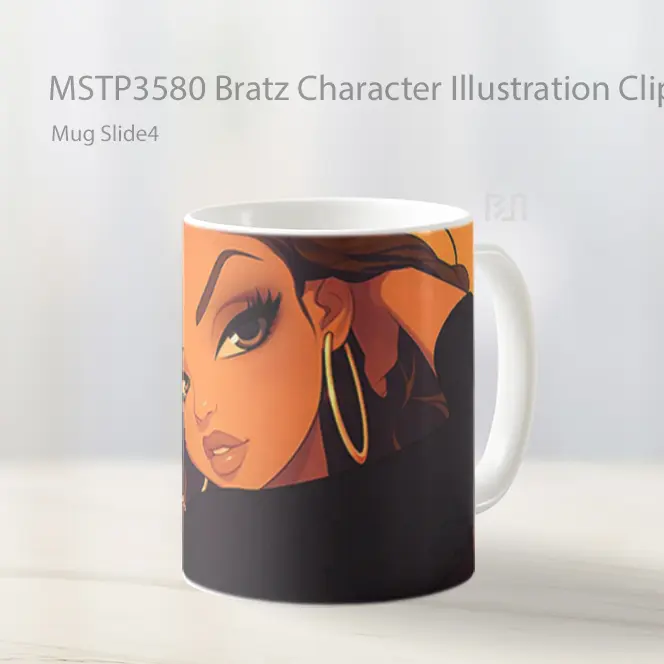 Bratz Character Illustration Clipart Mug Gelas Keramik MSTP3580