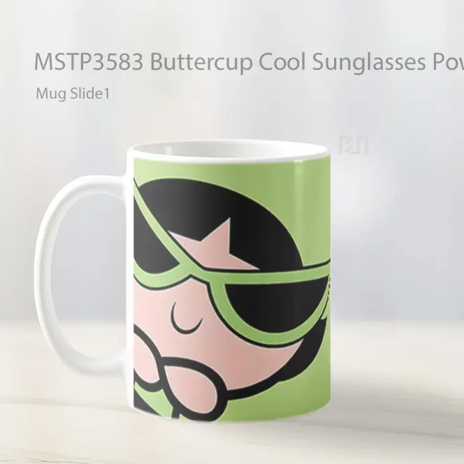Buttercup Cool Sunglasses Powerpuff Girl Mug Gelas Keramik MSTP3583 - All-side / Desain