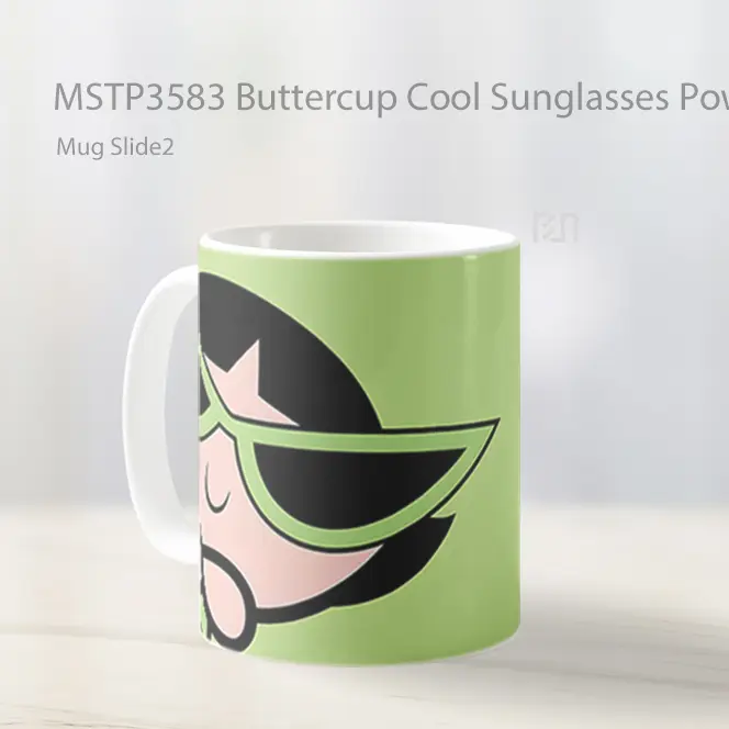 Buttercup Cool Sunglasses Powerpuff Girl Mug Gelas Keramik MSTP3583 - All-side / Desain