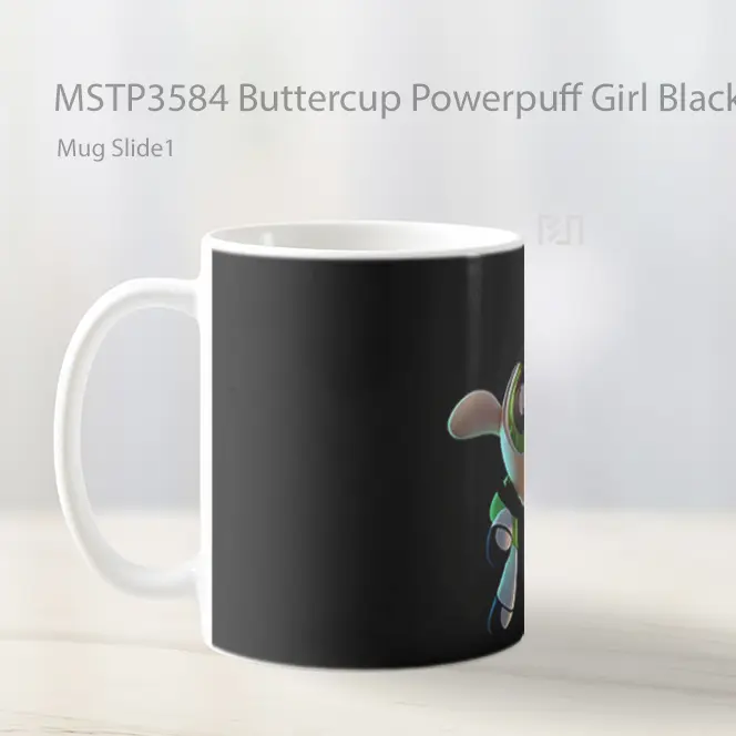 Buttercup Powerpuff Girl Black Mug Gelas Keramik MSTP3584 - All-side / Desain