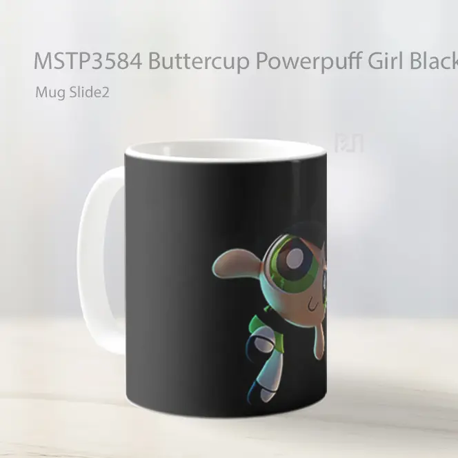 Buttercup Powerpuff Girl Black Mug Gelas Keramik MSTP3584 - All-side / Desain