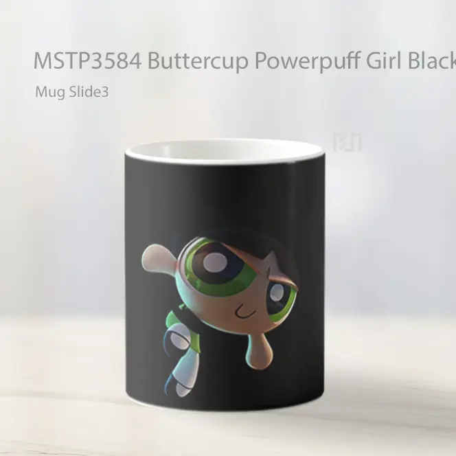 Buttercup Powerpuff Girl Black Mug Gelas Keramik MSTP3584 - All-side / Desain