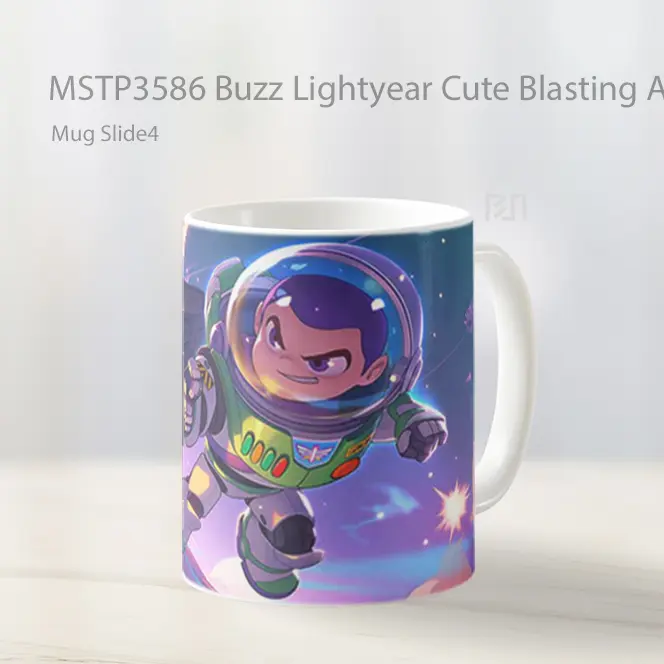 Buzz Lightyear Cute Blasting Action Mug Gelas Keramik MSTP3586