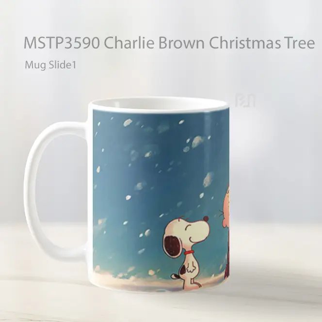 Charlie Brown Christmas Tree Mug Gelas Keramik MSTP3590 - All-side / Desain