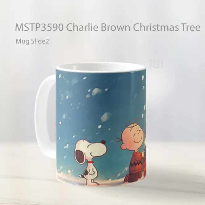 Charlie Brown Christmas Tree Mug Gelas Keramik MSTP3590 - All-side / Desain