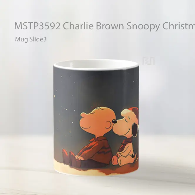 Charlie Brown Snoopy Christmas Night Cartoon Mug Gelas Keramik MSTP3592 - All-side / Desain