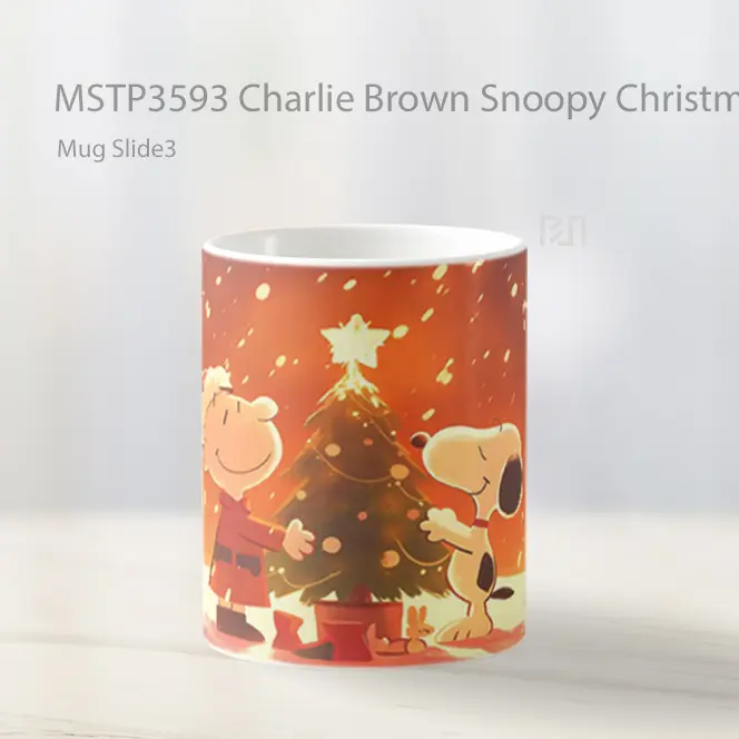Charlie Brown Snoopy Christmas Tree Mug Gelas Keramik MSTP3593 - All-side / Desain