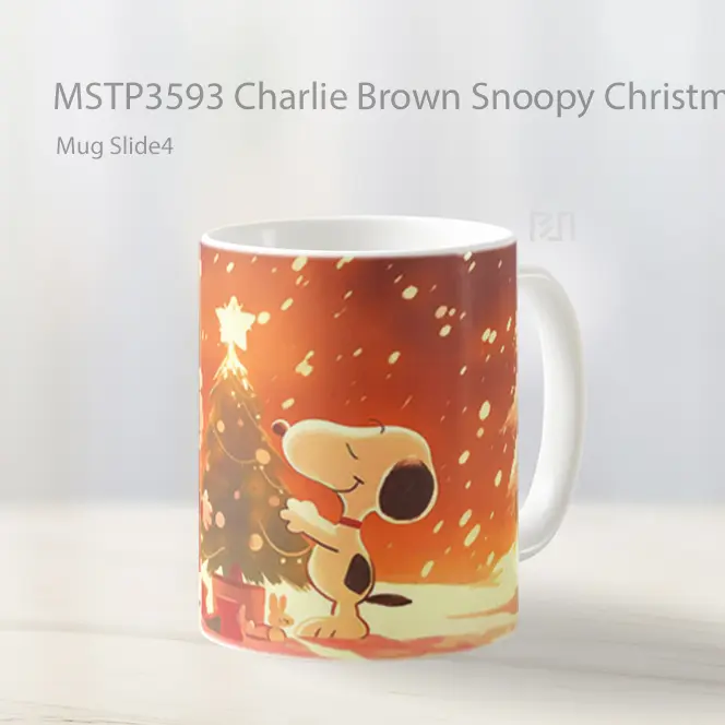 Charlie Brown Snoopy Christmas Tree Mug Gelas Keramik MSTP3593