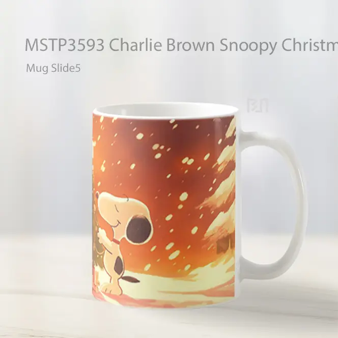 Charlie Brown Snoopy Christmas Tree Mug Gelas Keramik MSTP3593 - All-side / Desain