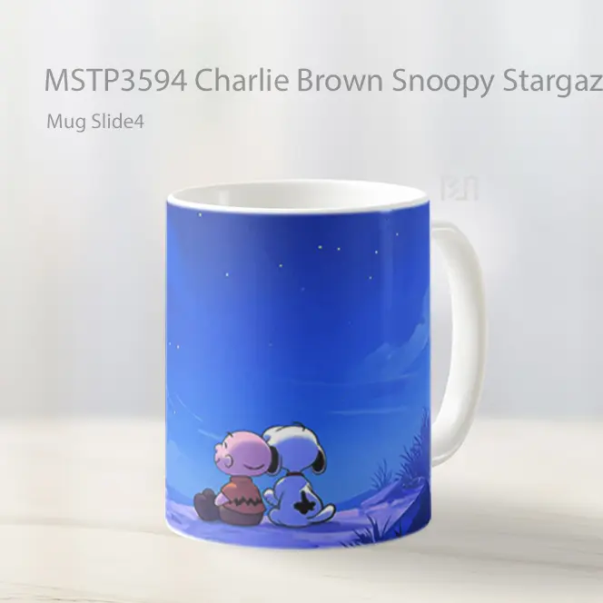 Charlie Brown Snoopy Stargazing Mug Gelas Keramik MSTP3594