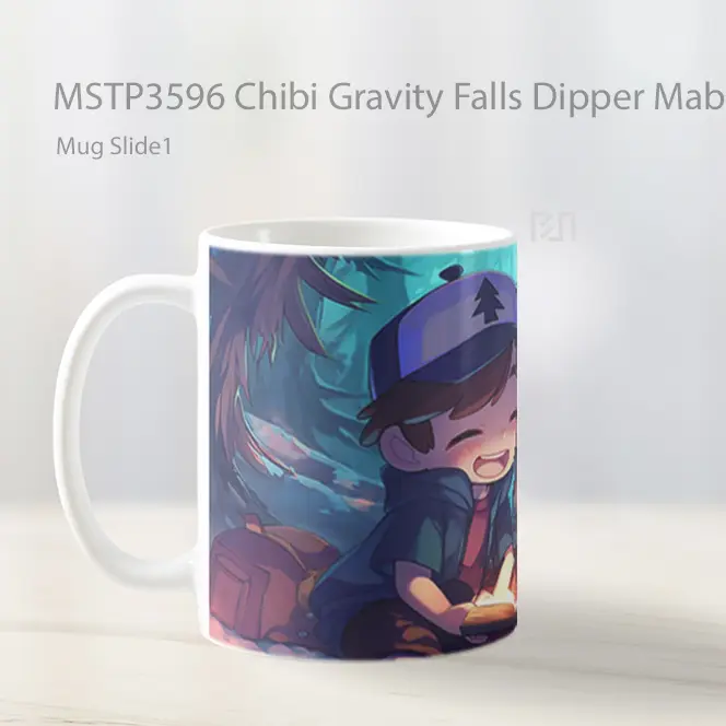 Chibi Gravity Falls Dipper Mabel Cute Mug Gelas Keramik MSTP3596 - All-side / Desain