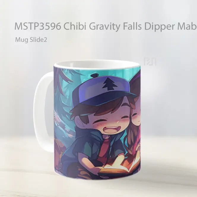 Chibi Gravity Falls Dipper Mabel Cute Mug Gelas Keramik MSTP3596 - All-side / Desain