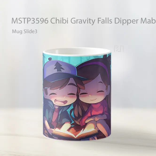 Chibi Gravity Falls Dipper Mabel Cute Mug Gelas Keramik MSTP3596 - All-side / Desain