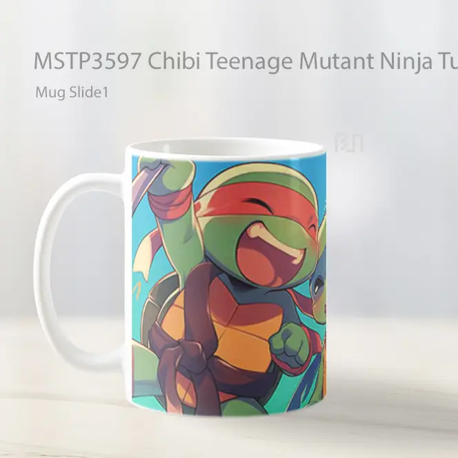 Chibi Teenage Mutant Ninja Turtles Fun Cute Laptop Mug Gelas Keramik MSTP3597 - All-side / Desain