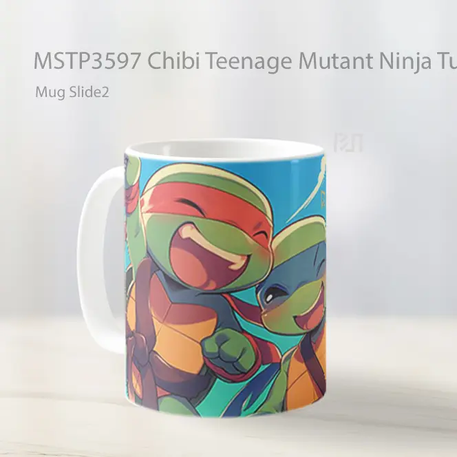 Chibi Teenage Mutant Ninja Turtles Fun Cute Laptop Mug Gelas Keramik MSTP3597 - All-side / Desain