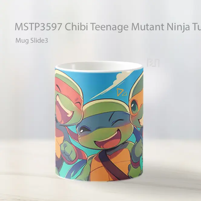 Chibi Teenage Mutant Ninja Turtles Fun Cute Laptop Mug Gelas Keramik MSTP3597 - All-side / Desain