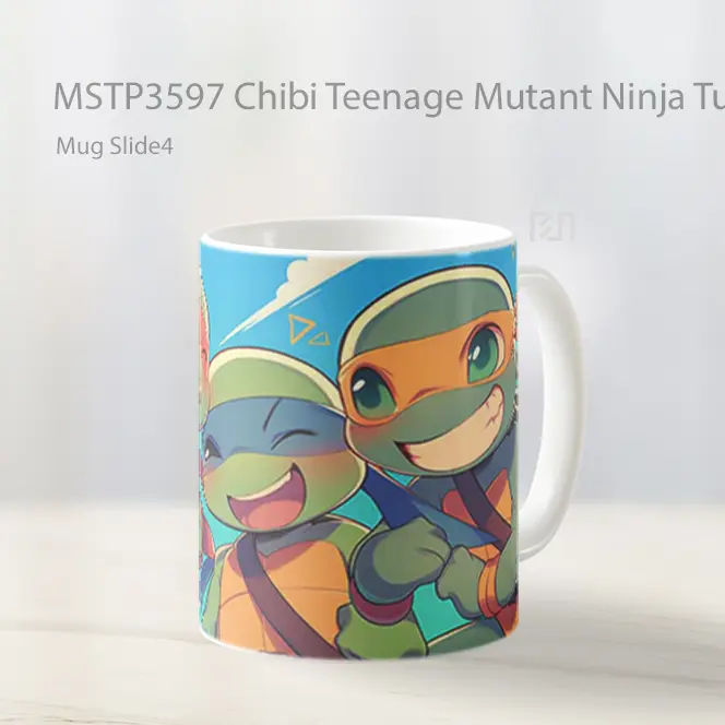 Chibi Teenage Mutant Ninja Turtles Fun Cute Laptop Mug Gelas Keramik MSTP3597