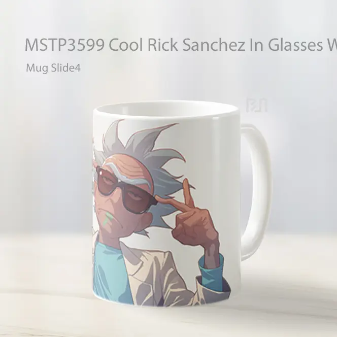 Cool Rick Sanchez In Glasses White Mug Gelas Keramik MSTP3599