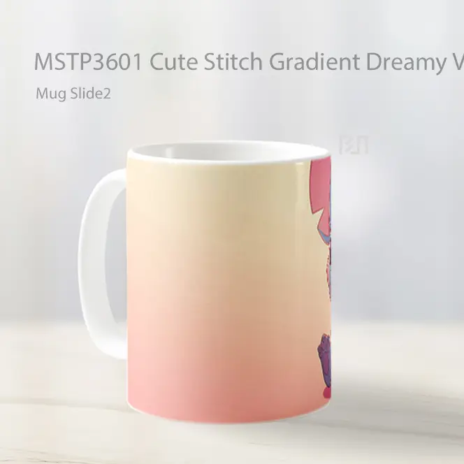 Cute Stitch Gradient Dreamy Vibes Mug Gelas Keramik MSTP3601 - All-side / Desain