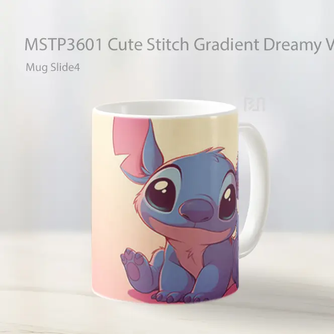 Cute Stitch Gradient Dreamy Vibes Mug Gelas Keramik MSTP3601