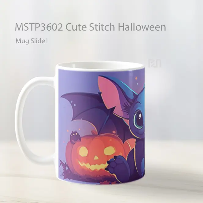Cute Stitch Halloween Mug Gelas Keramik MSTP3602 - All-side / Desain