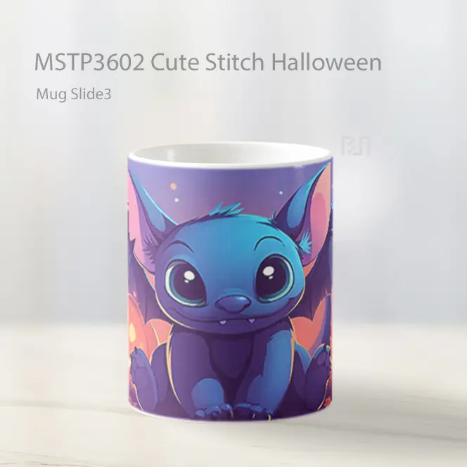 Cute Stitch Halloween Mug Gelas Keramik MSTP3602 - All-side / Desain