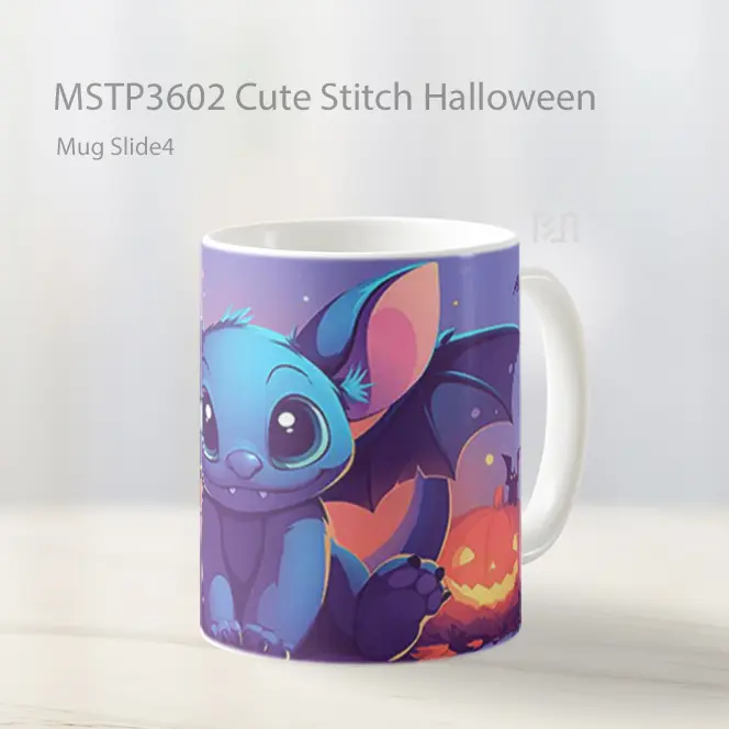 Cute Stitch Halloween Mug Gelas Keramik MSTP3602