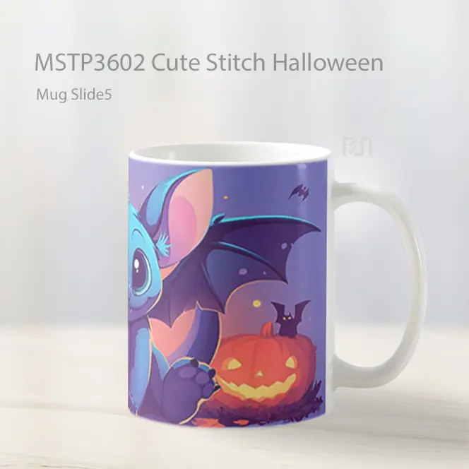 Cute Stitch Halloween Mug Gelas Keramik MSTP3602 - All-side / Desain