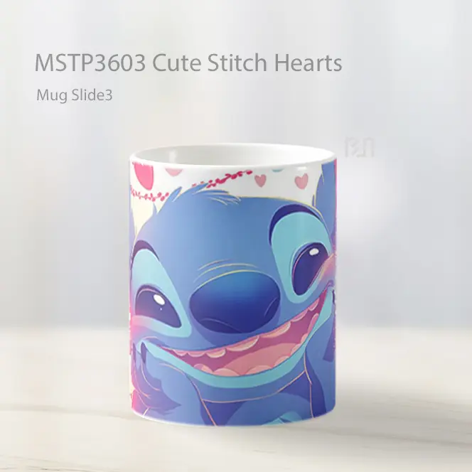 Cute Stitch Hearts Mug Gelas Keramik MSTP3603 - All-side / Desain