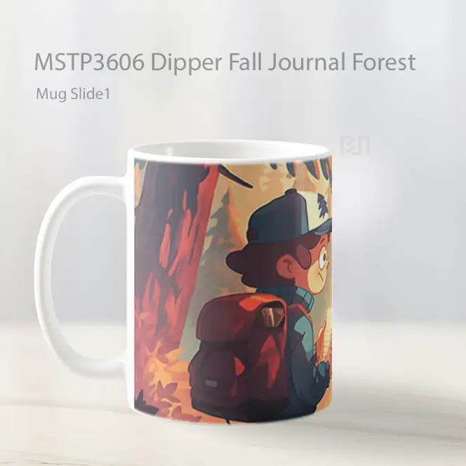 Dipper Fall Journal Forest Mug Gelas Keramik MSTP3606 - All-side / Desain
