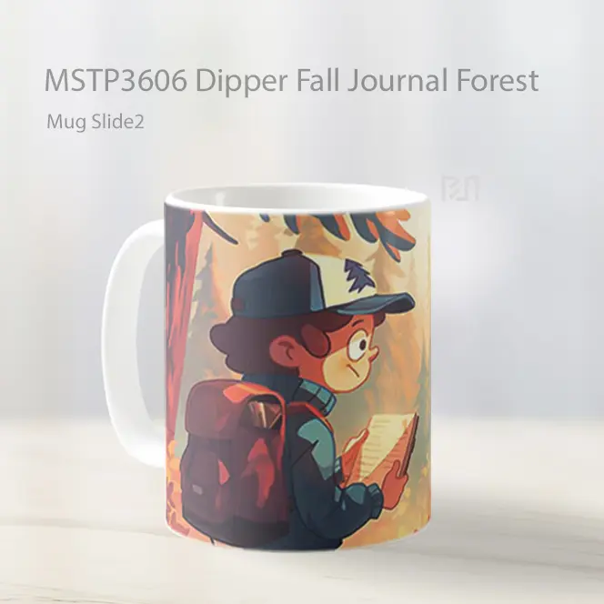 Dipper Fall Journal Forest Mug Gelas Keramik MSTP3606 - All-side / Desain