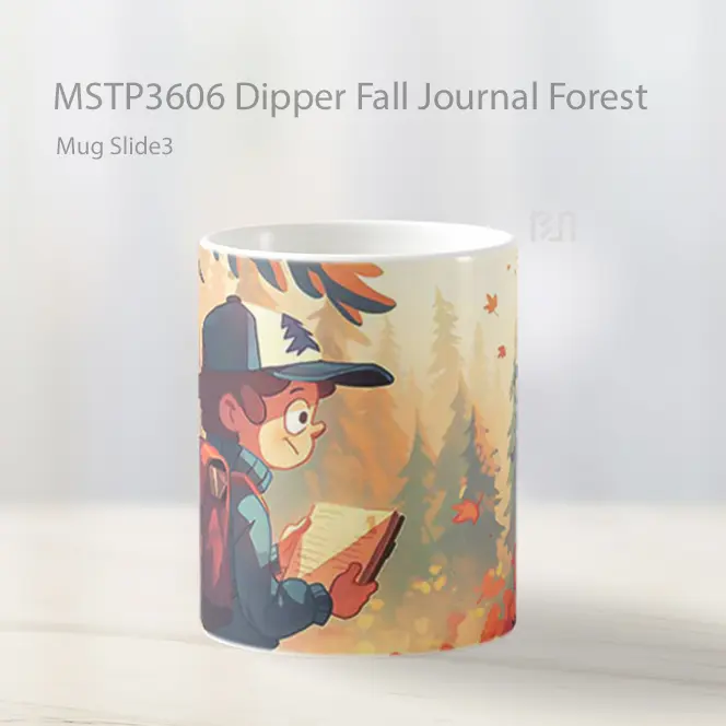 Dipper Fall Journal Forest Mug Gelas Keramik MSTP3606 - All-side / Desain
