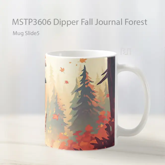Dipper Fall Journal Forest Mug Gelas Keramik MSTP3606 - All-side / Desain