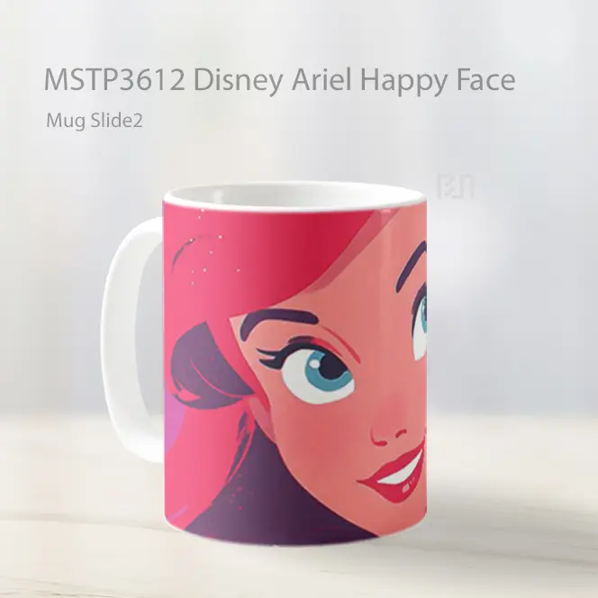 Disney Ariel Happy Face Mug Gelas Keramik MSTP3612 - All-side / Desain
