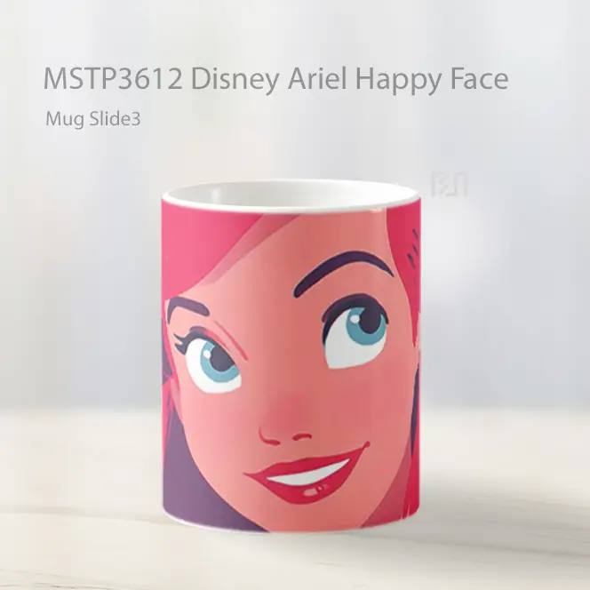 Disney Ariel Happy Face Mug Gelas Keramik MSTP3612 - All-side / Desain