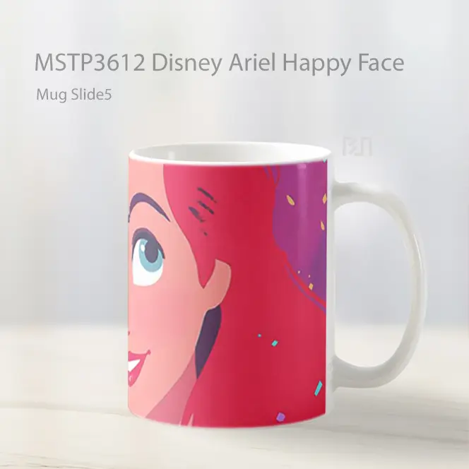 Disney Ariel Happy Face Mug Gelas Keramik MSTP3612 - All-side / Desain