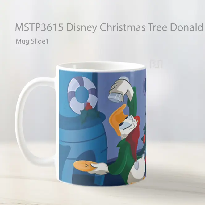 Disney Christmas Tree Donald Mickey Mug Gelas Keramik MSTP3615 - All-side / Desain