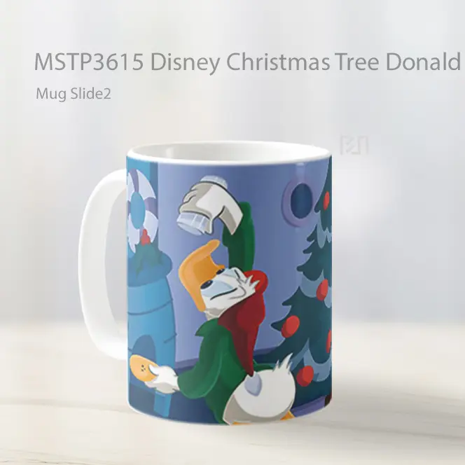 Disney Christmas Tree Donald Mickey Mug Gelas Keramik MSTP3615 - All-side / Desain